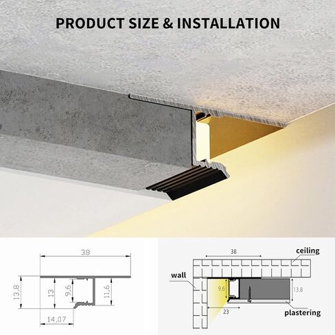 JARBIH 1M/3.3ft Suspended Ceiling Aluminum Profile, Z-Type/T-Type Extremely Narrow Shadow Slit Line Lamp, Groove Decorative Strip Ceiling Plasterboard Edge LED Strip Channel (White-Z Type-10PACk) in Saudi Arabia