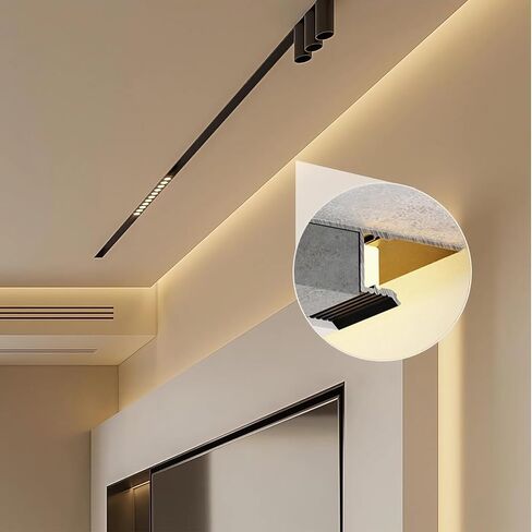 JARBIH 1M/3.3ft Suspended Ceiling Aluminum Profile, Z-Type/T-Type Extremely Narrow Shadow Slit Line Lamp, Groove Decorative Strip Ceiling Plasterboard Edge LED Strip Channel (White-Z Type-10PACk) in Saudi Arabia