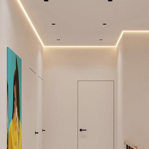 JARBIH 1M/3.3ft Suspended Ceiling Aluminum Profile, Z-Type/T-Type Extremely Narrow Shadow Slit Line Lamp, Groove Decorative Strip Ceiling Plasterboard Edge LED Strip Channel (White-Z Type-10PACk) in Saudi Arabia