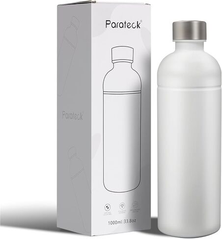18/8 زجاجة من الفولاذ المقاوم للصدأ لـ Sodastream Fizzi ، الروح ، المصدر ، الفن ، زجاجة كربونية 1L ، خالية من BPA ، مياه فوار ، غسالة صحون آمنة (أسود) in Saudi Arabia