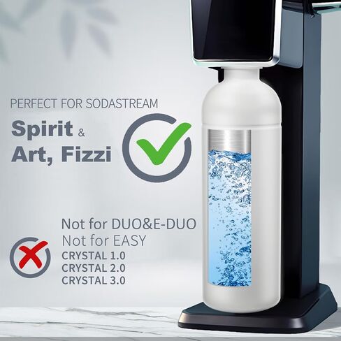18/8 زجاجة من الفولاذ المقاوم للصدأ لـ Sodastream Fizzi ، الروح ، المصدر ، الفن ، زجاجة كربونية 1L ، خالية من BPA ، مياه فوار ، غسالة صحون آمنة (أسود) in Saudi Arabia