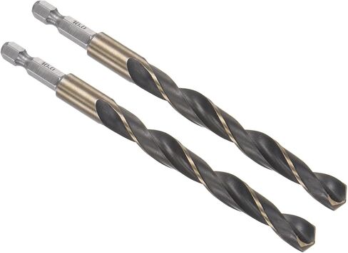 Kozelo 5pcs Titanium Coated Drill Bit with 1/4" Hex Shank - [5mm x 105mm] High Speed Steel for Quick Release 135 Degree Split Point for Aluminum Alloy Iron Wood in Saudi Arabia