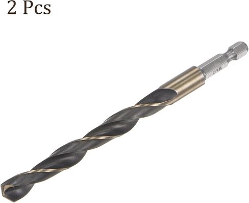 Kozelo 5pcs Titanium Coated Drill Bit with 1/4" Hex Shank - [5mm x 105mm] High Speed Steel for Quick Release 135 Degree Split Point for Aluminum Alloy Iron Wood in Saudi Arabia