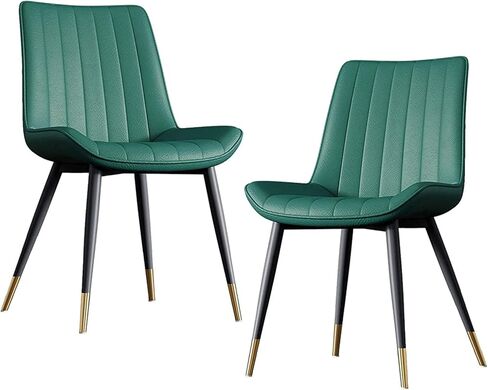 مجموعة كرسي غرفة الطعام ، الجلود ، كرسي لهجة حديثة 2 قطعة صالة حديثة كرسي غرفة المعيشة كرسي (اللون: أخضر) in Kuwait