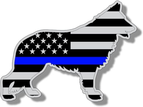 ألماني Shepard Shepard Silhouette K9 Blue Line American Flag Subsued Sticker Secal For Car Truck Cup Laptop Cup in Saudi Arabia