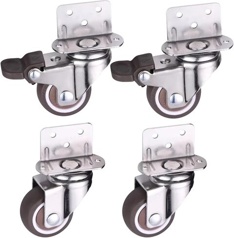 4Pcs Heavy Furniture Displacement Roller Heavy Load Soft Rubber Quiet Swivel Casters Wheel(4pcs Swivel Wheels,1inch) in Kuwait