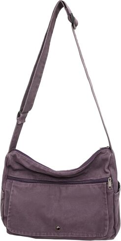 Canvas Crossbody Bag Messenger Bag for Women & Men Vintage Satchel with Multiple Pockets in Kuwait