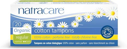 Natracare Non-Applicator 100% Organic Cotton Tampons, Regular, Totally Chlorine Free, Biodegradable and Compostable (12 Pack, 240 Tampons Total) in Saudi Arabia