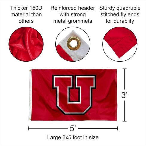Utah U Logo Large Grommet Banner Flag in Saudi Arabia