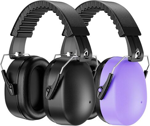 ProCase 2 Pack Ear Muffs for Noise Reduction SNR 32dB/NRR 26dB, Ear Hearing Protection for Adults/Kids, Autism Sensory Noise Cancelling Headphones for Work Shooting Gun Range -Black/Black in Saudi Arabia
