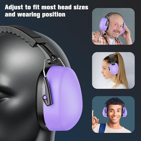 ProCase 2 Pack Ear Muffs for Noise Reduction SNR 32dB/NRR 26dB, Ear Hearing Protection for Adults/Kids, Autism Sensory Noise Cancelling Headphones for Work Shooting Gun Range -Black/Black in Saudi Arabia