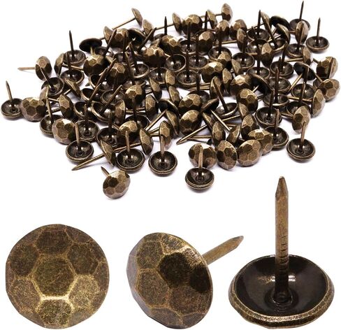 Upholstery Tacks, Decorative Nails Thumb Tacks Small Metal Upholstery Nails for Wood Upholstery Pins Vintage Furniture Tacks Unique (11x17mm, Matte Black, 120pcs) in Saudi Arabia