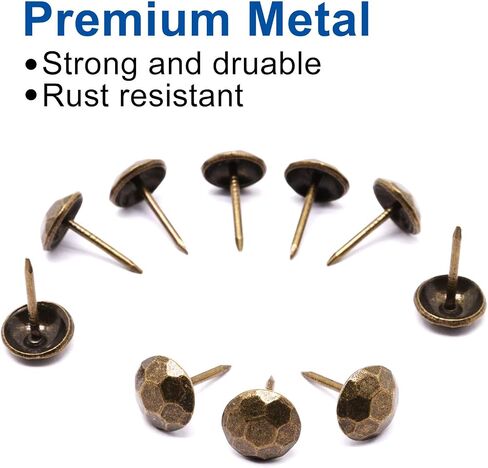 Upholstery Tacks, Decorative Nails Thumb Tacks Small Metal Upholstery Nails for Wood Upholstery Pins Vintage Furniture Tacks Unique (11x17mm, Matte Black, 120pcs) in Saudi Arabia