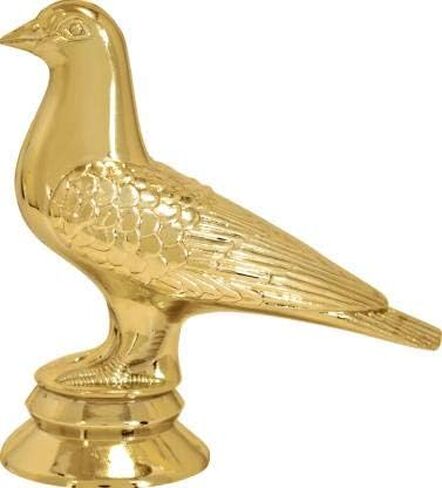Trophies Pigeon - Gold - Pigeon Trophy Award - نقش مخصص على قاعدة الرخام البيضاء in Saudi Arabia