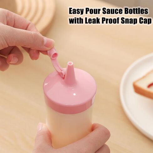 Condiment Squeeze Bottles Sauces Ketchup Bottles Squeeze Bottles Liquids, Oil - 12 oz (8 Pack, Pink) in Kuwait