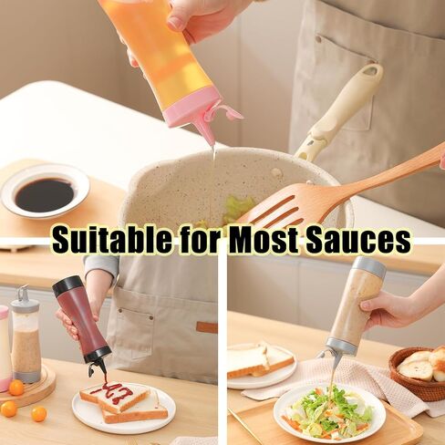 Condiment Squeeze Bottles Sauces Ketchup Bottles Squeeze Bottles Liquids, Oil - 12 oz (8 Pack, Pink) in Kuwait