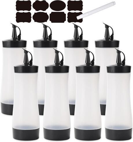 Condiment Squeeze Bottles Sauces Ketchup Bottles Squeeze Bottles Liquids, Oil - 12 oz (8 Pack, Pink) in Kuwait