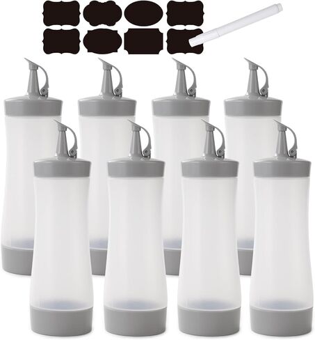 Condiment Squeeze Bottles Sauces Ketchup Bottles Squeeze Bottles Liquids, Oil - 12 oz (8 Pack, Pink) in Kuwait