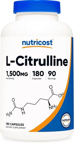 Nutricost L-Citrulline 500 مجم، 120 كبسولة - خالية من الغلوتين، غير معدلة وراثيًا، 1000 مجم لكل حصة (60 حصة) in Kuwait
