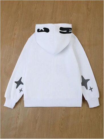 GORGLITTER Boy's Y2K Hoodie Graphic Lettter Print Zip Up Long Sleeve Fashion Jacket Hooded Sweatshirt in Saudi Arabia