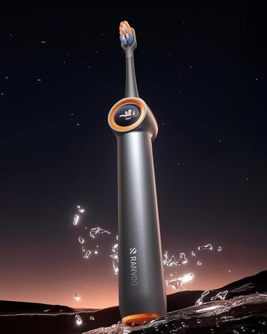 RANVOO [Vibrating & Flossing 2-in-1 AirJet Bubble Sonic Electric Toothbrush, 100% Plaque Removal, Whiter for Adult Protect Gum Orthodontic Teeth Clean Rechargeable Gift with 2 Soft Brush Heads Grey in Kuwait