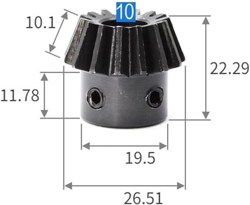 Small Bevel Gear, 1pc 1.5 Modules 15T/45T Blackened Carbon Steel Bevel Gear for Motor, Speed Ratio 1:3, Bore 8mm(1.5 Modulus 15 Teeth,Bore 8mm) in Saudi Arabia