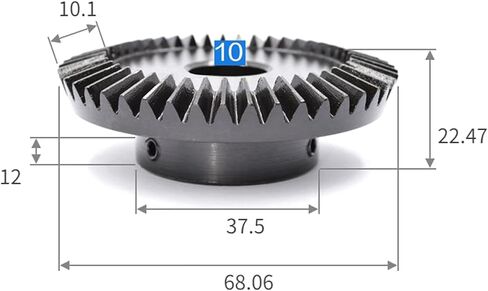 Small Bevel Gear, 1pc 1.5 Modules 15T/45T Blackened Carbon Steel Bevel Gear for Motor, Speed Ratio 1:3, Bore 8mm(1.5 Modulus 15 Teeth,Bore 8mm) in Saudi Arabia
