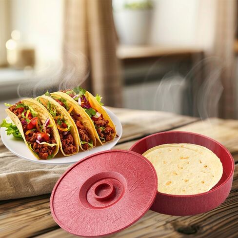 Tortilla Warmer - Tortilla Server -Pancake Keeper -One Large & One Small Combination - Food Container - Perfect for Keeping Tortillas, Pancakes, Waffles Warm -Microwave Save (Red) in Saudi Arabia