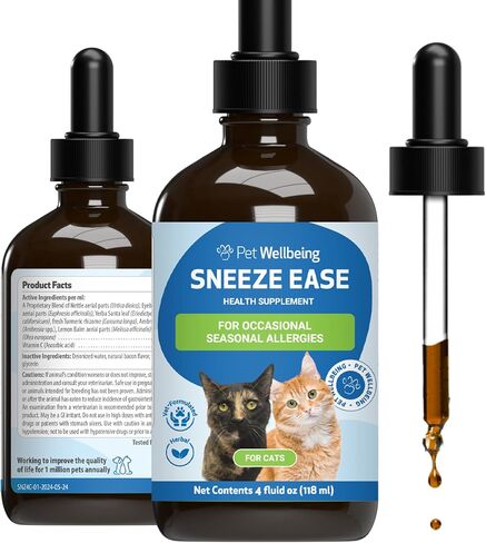 Pet Wellbeing Nettle-Eyebright Gold للقطط - تركيبة بيطرية - الحساسية الموسمية، حمى القش، التهاب الأنف التحسسي - مكمل عشبي طبيعي 2 أونصة (59 مل) in Kuwait
