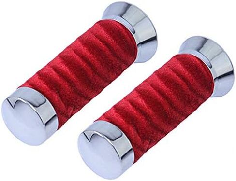 Lowrider Red Custom Dwirl Velor Grips لأشرطة مقبض الدراجات ، قضبان مقبض الدراجات ، تعمل في مقابض 7/8 ". in Saudi Arabia
