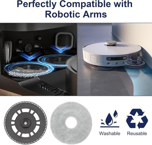 Replacement Mops with Mop Holder Compatible with Dreame L10S Pro Ultra Heat / L10S Ultra Gen 2 / L20 Ultra / L40 Ultra / X40 Ultra / X40 Master / X30 Ultra/Mova E30 Ultra Robot Vacuum in Saudi Arabia