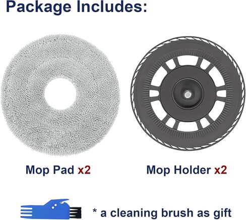 Replacement Mops with Mop Holder Compatible with Dreame L10S Pro Ultra Heat / L10S Ultra Gen 2 / L20 Ultra / L40 Ultra / X40 Ultra / X40 Master / X30 Ultra/Mova E30 Ultra Robot Vacuum in Saudi Arabia