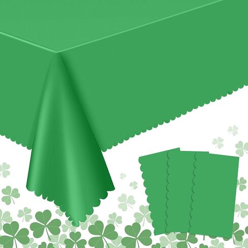 3 حزمة من البلاستيك المظلات الأخضر ، 54 × 108 بوصة قماشية قابلة للتصرف في الأسقلوب ، أغطية طاولات خضراء مقاومة للماء لدش الزفاف دش الطفل شاي حديقة عيد ميلاد حفلة in Kuwait