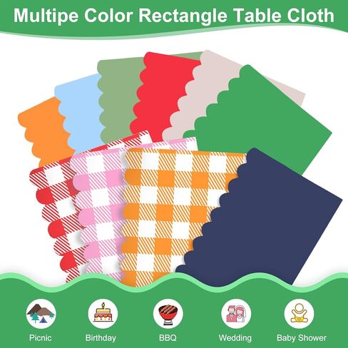 3 حزمة من البلاستيك المظلات الأخضر ، 54 × 108 بوصة قماشية قابلة للتصرف في الأسقلوب ، أغطية طاولات خضراء مقاومة للماء لدش الزفاف دش الطفل شاي حديقة عيد ميلاد حفلة in Kuwait