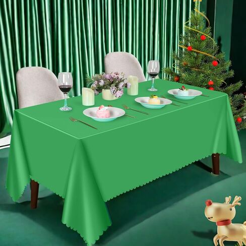 3 حزمة من البلاستيك المظلات الأخضر ، 54 × 108 بوصة قماشية قابلة للتصرف في الأسقلوب ، أغطية طاولات خضراء مقاومة للماء لدش الزفاف دش الطفل شاي حديقة عيد ميلاد حفلة in Kuwait
