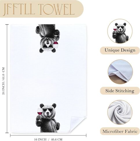 Funny Border Collie Kitchen Towels, Border Collie Gifts Dish Tea Towels for Home Bar Kitchen, Dog Lover Gifts, Wine Lover Gifts, Funny Hand Towels for Bathroom, 16x24 Inch in Saudi Arabia