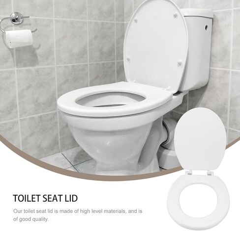 Uonlytech Toilet Seat Lid Thickened Toilet Cover with Smooth Surface Easy to Install Bathroom Accessory for Efficient Prevention Housewarming Present in Saudi Arabia