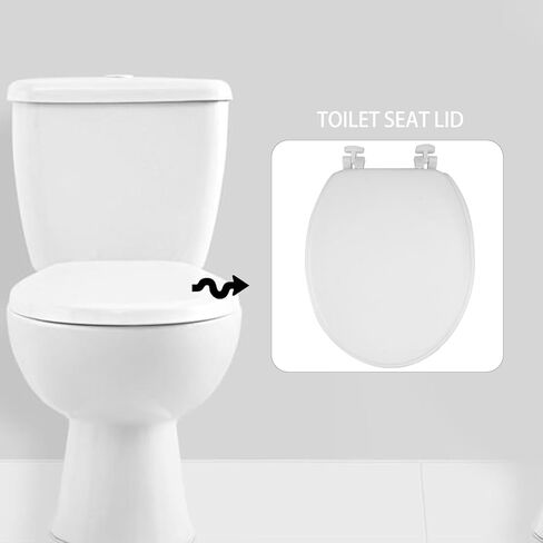 Uonlytech Toilet Seat Lid Thickened Toilet Cover with Smooth Surface Easy to Install Bathroom Accessory for Efficient Prevention Housewarming Present in Saudi Arabia