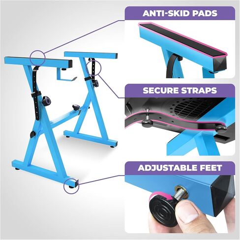 Liquid Stands Keyboard Stand and Bench Set - Portable Heavy Duty Digital Piano Stand for 54-88 Key Electric Pianos & Adjustable Piano Bench, Chair, Seat, Stool - Keyboard Music Accessories (Black) in Saudi Arabia