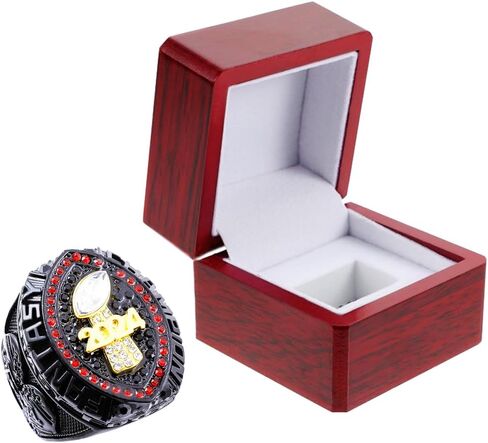 2024 Fantasy Football Championship Trophy Ring | Heavy FFL Champion Ring | Gold Silver Tone Plated Award Trophy for Fantasy Football League Winner in Saudi Arabia