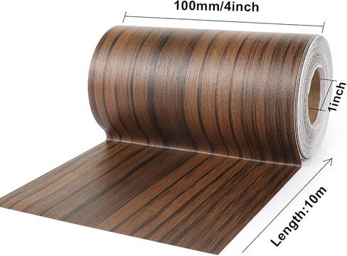 BOMEI PACK White Grain Repair Tape 4inch X 33ft,Self Adhesive Repair Patch for Furniture, Floors, Cabinets, Windows, Doors, RV, Home Decor and DIY Projects,1 Roll (Black) in Saudi Arabia