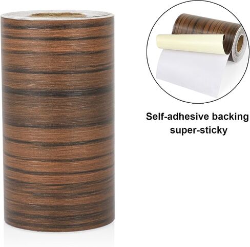 BOMEI PACK White Grain Repair Tape 4inch X 33ft,Self Adhesive Repair Patch for Furniture, Floors, Cabinets, Windows, Doors, RV, Home Decor and DIY Projects,1 Roll (Black) in Saudi Arabia