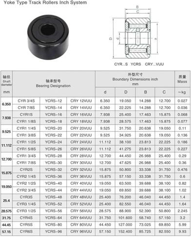 1PCS CYR2 1/2 S 3/4 S YCRS-40 44 Inner Diameter 19.05 MM Height 38.1mm Yoke Type Track Rollers Cam Follower Bearing(CYR2 3-4 S YCRS-44) in Saudi Arabia