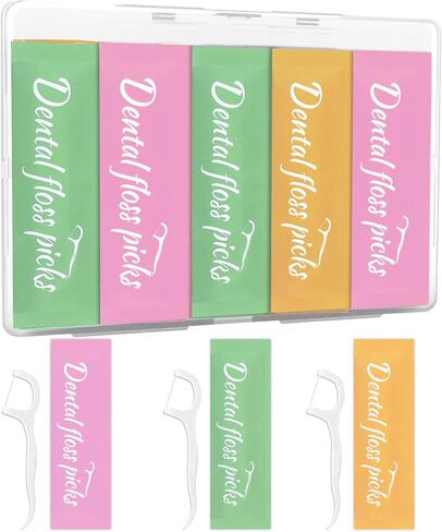 120 Count Dental Floss Picks, Multi-Color Oral Care Individually Wrapped Flossers for Adults, Disposable Tooth Floss Picks for Teeth, Travel Floss Bag for Hotel, Restaurant, Office, Car in Saudi Arabia