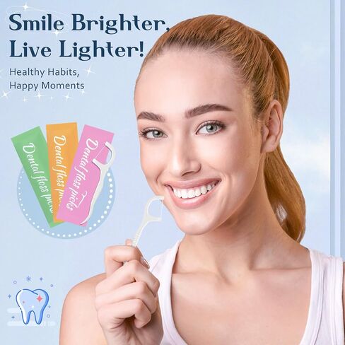 120 Count Dental Floss Picks, Multi-Color Oral Care Individually Wrapped Flossers for Adults, Disposable Tooth Floss Picks for Teeth, Travel Floss Bag for Hotel, Restaurant, Office, Car in Saudi Arabia