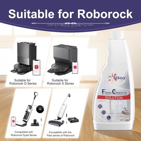 حلقة تنظيف الأرضية رائحة برتقالية حلوة متوافقة مع محلول تنظيف Roborock ، وبقايا وخالية من السلسلة ، والفراغات الروبوت المتوافقة مع تطهير وتفريغ جاف رطب ، 33.86 أوقية (2 زجاجات) in Kuwait