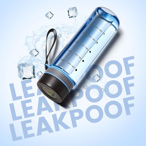 Plastic Water Bottles, 28oz Clear Water Bottle with Measurements, Wide Mouth Water Bottle with Strap, Gym Water Bottles for Men (Grey) in Kuwait