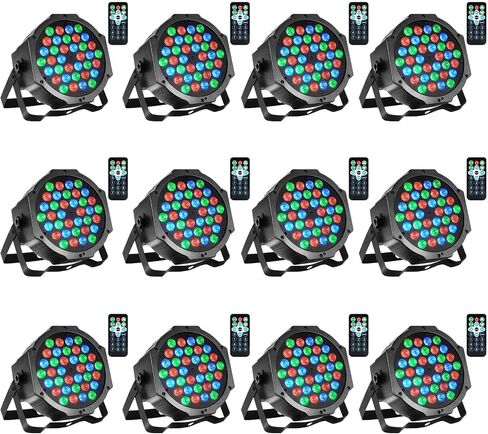 Litake 36 LED Stage Lights RGB DJ LED Par Light Remote & DMX Controlled Sound Activated Auto Play Uplighting for Wedding Birthday Christmas Holiday Music Show Dance Party Stage Lighting-4 Pack in Kuwait