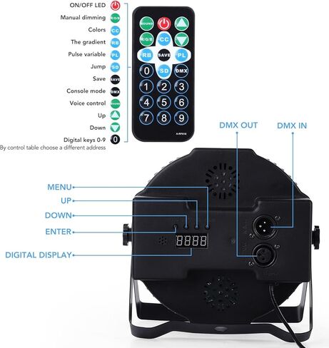 Litake 36 LED Stage Lights RGB DJ LED Par Light Remote & DMX Controlled Sound Activated Auto Play Uplighting for Wedding Birthday Christmas Holiday Music Show Dance Party Stage Lighting-4 Pack in Kuwait