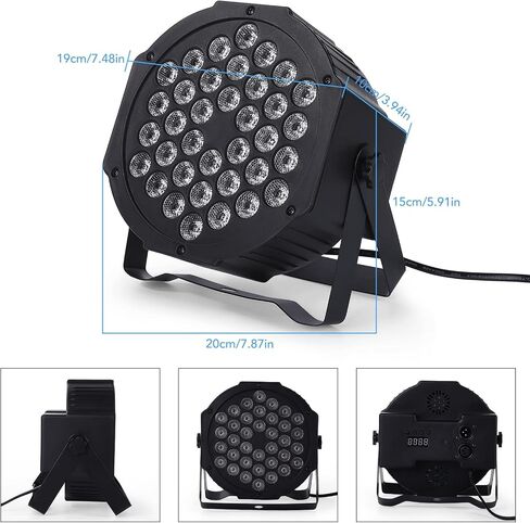Litake 36 LED Stage Lights RGB DJ LED Par Light Remote & DMX Controlled Sound Activated Auto Play Uplighting for Wedding Birthday Christmas Holiday Music Show Dance Party Stage Lighting-4 Pack in Kuwait